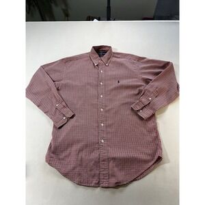 Polo Ralph Lauren Oxford Shirt Men's S Red Blue Gingham Check